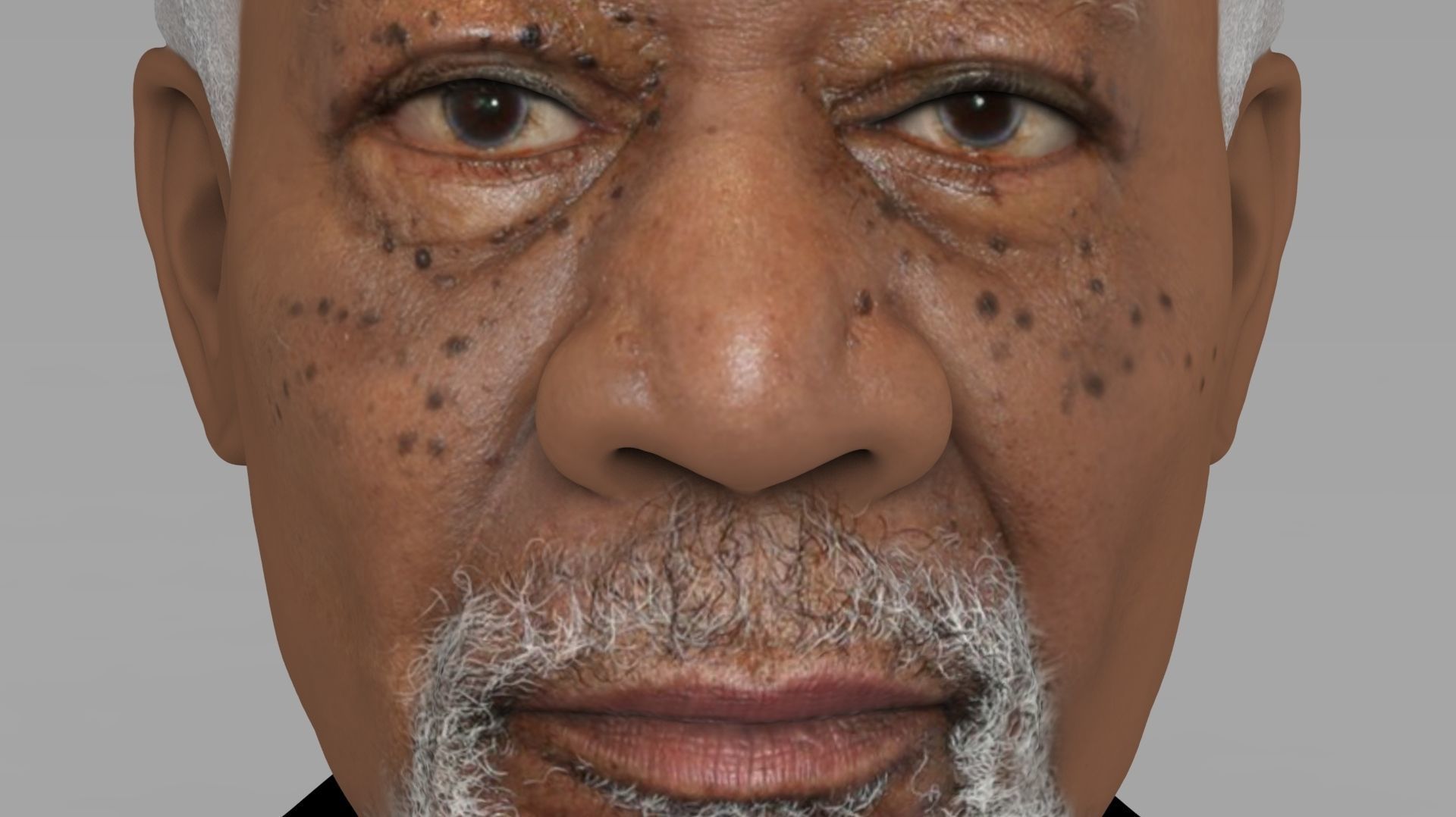 Morgan Freeman bust ready for full color 3D printing 3D print model_17