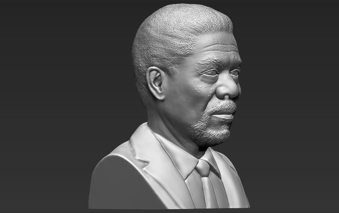 Morgan Freeman bust ready for full color 3D printing 3D print model_40
