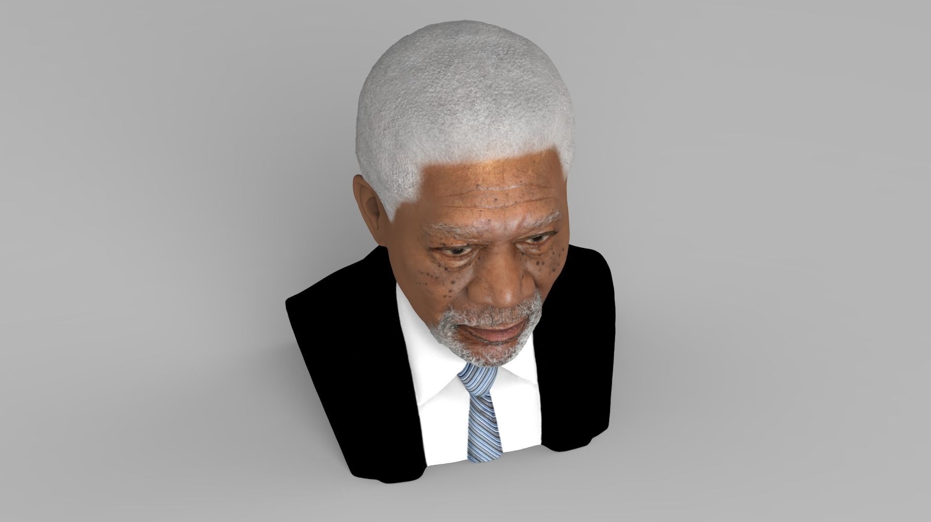 Morgan Freeman bust ready for full color 3D printing 3D print model_12