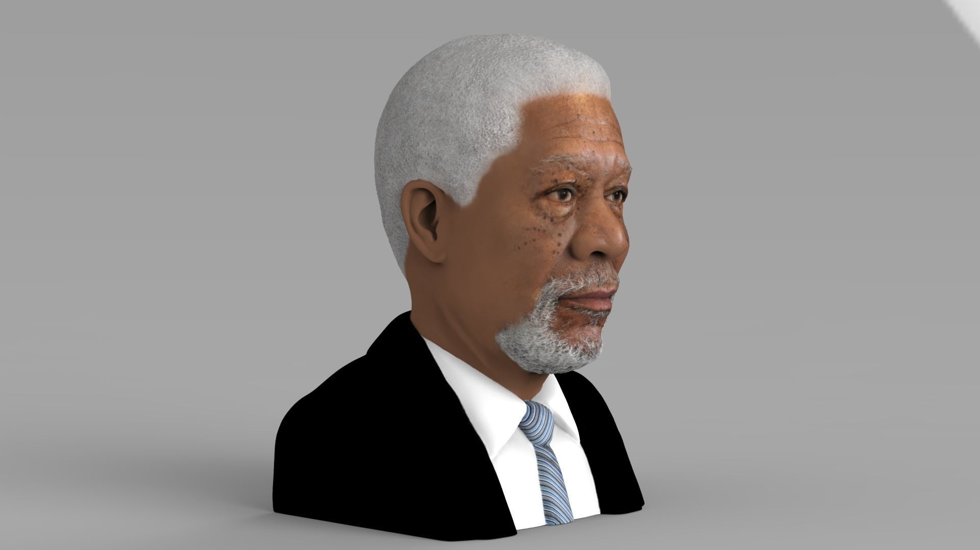 Morgan Freeman bust ready for full color 3D printing 3D print model_9