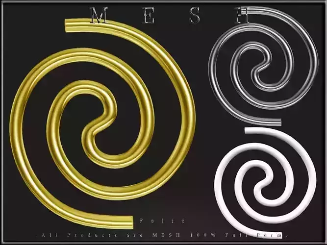 Swirl jewelry  Low-poly 3D model