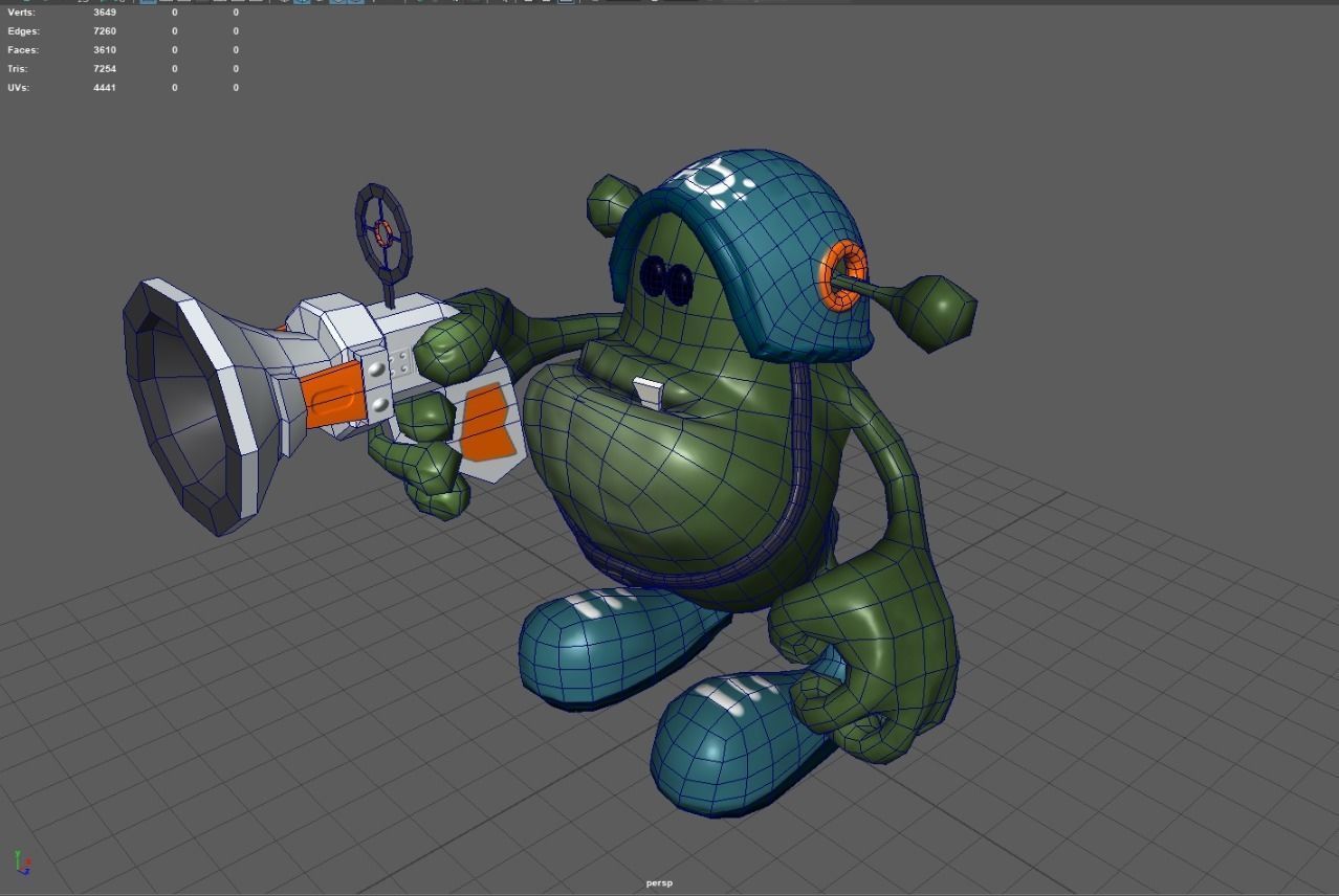 Animated Alien Soldier - Cartoon - Game Ready Low-poly 3D model_6