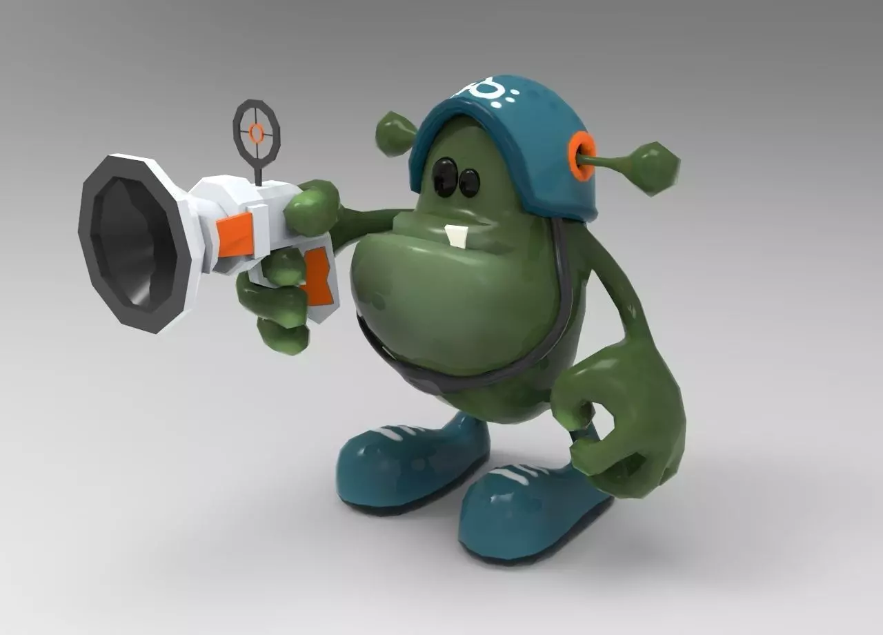Animated Alien Soldier - Cartoon - Game Ready Low-poly 3D model_0