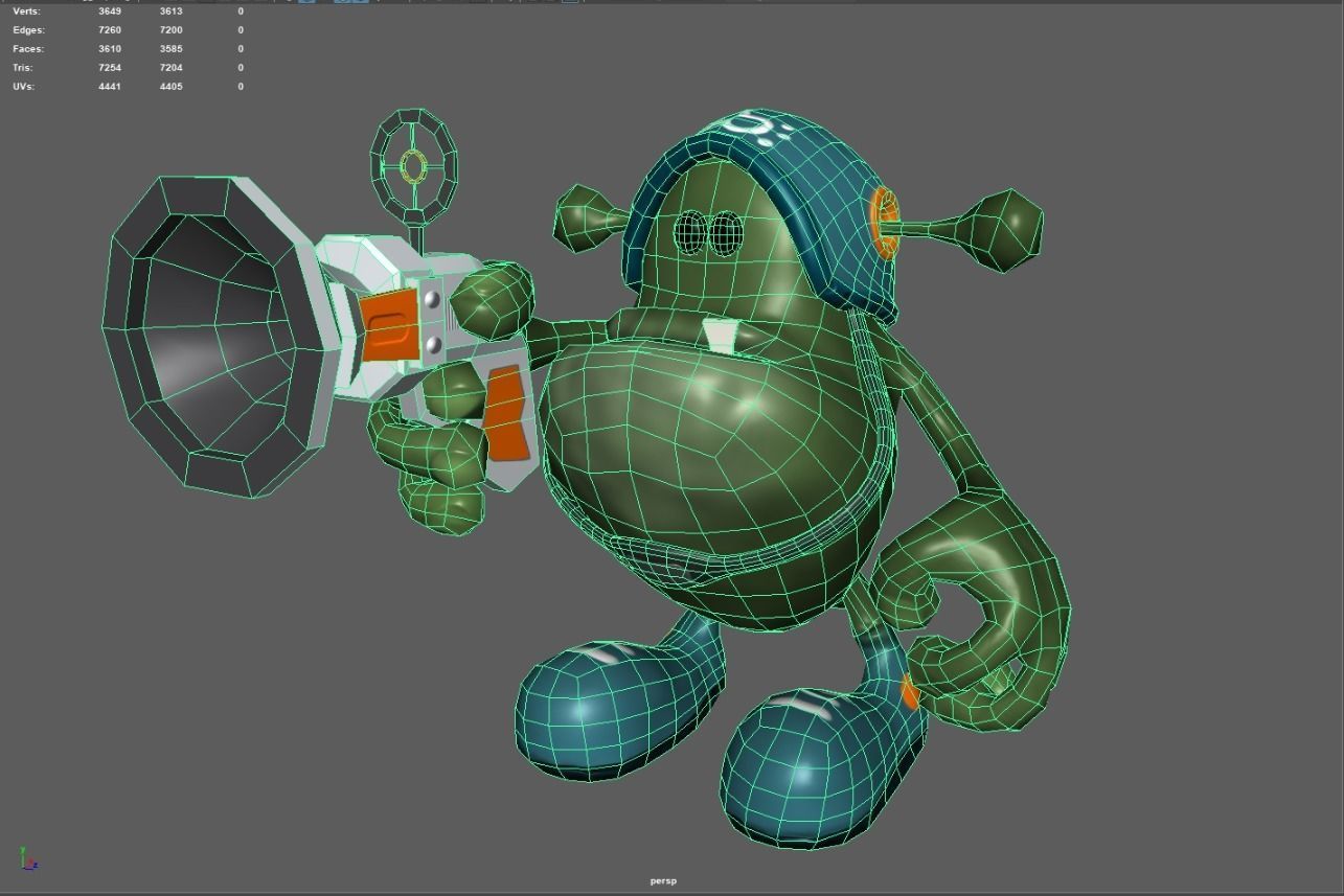 Animated Alien Soldier - Cartoon - Game Ready Low-poly 3D model_4