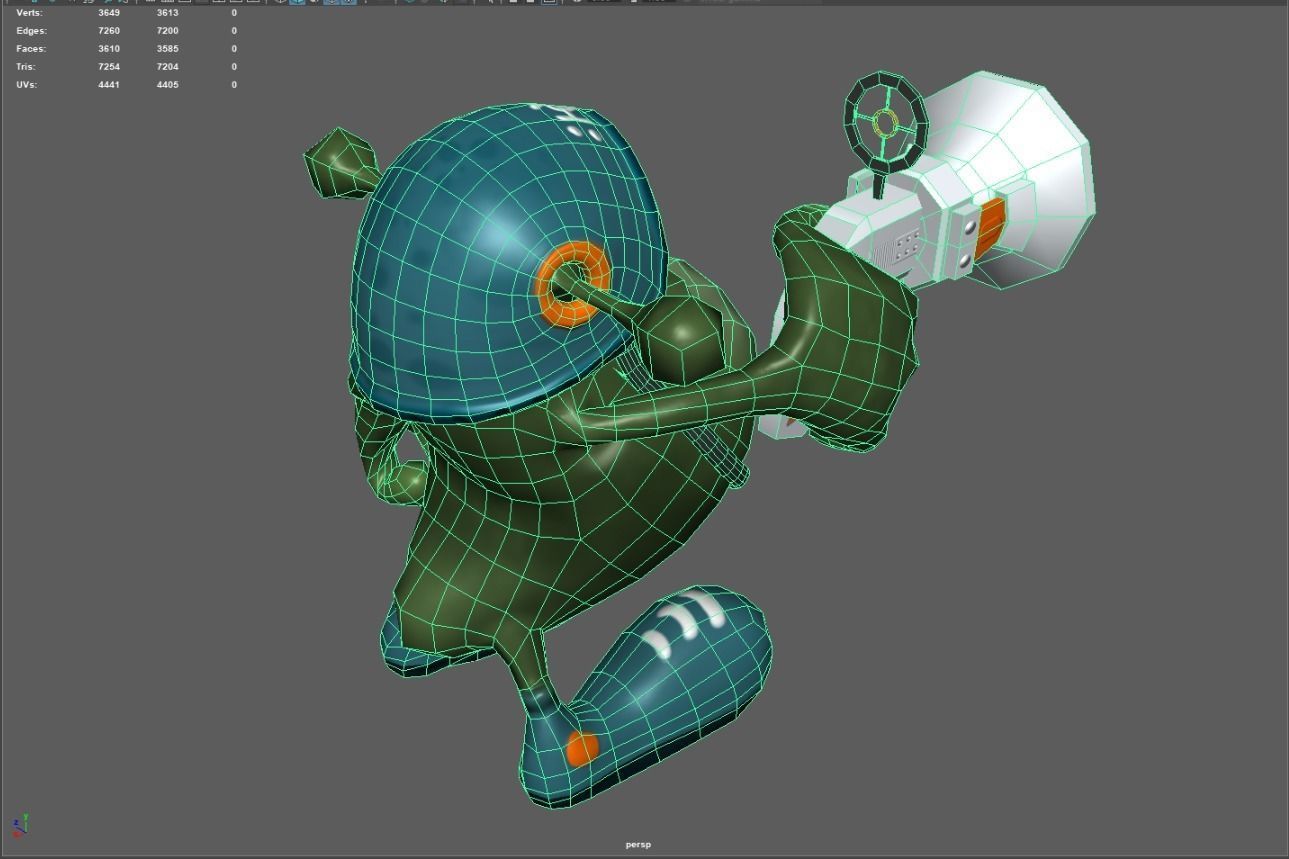 Animated Alien Soldier - Cartoon - Game Ready Low-poly 3D model_7