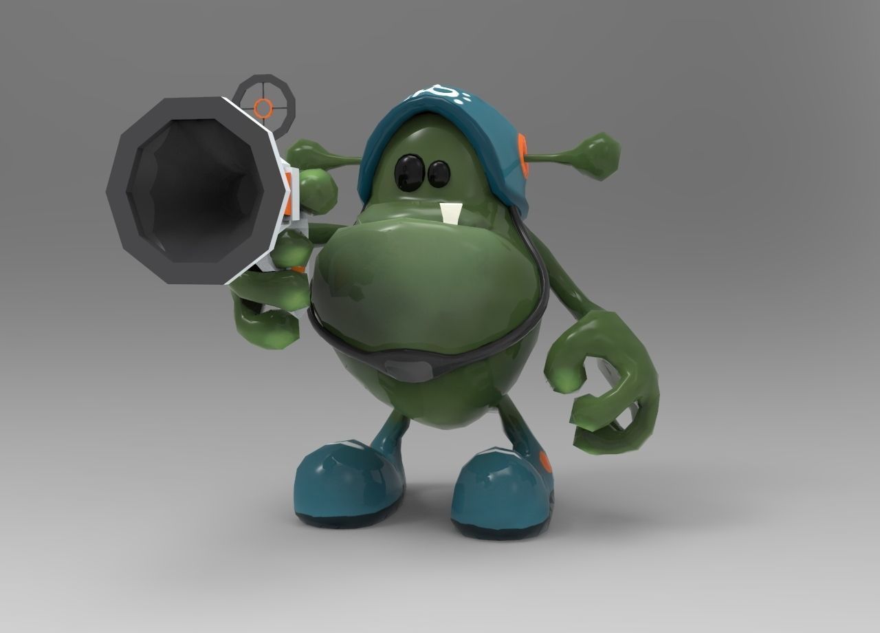 Animated Alien Soldier - Cartoon - Game Ready Low-poly 3D model_1