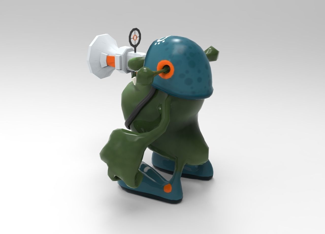 Animated Alien Soldier - Cartoon - Game Ready Low-poly 3D model_3