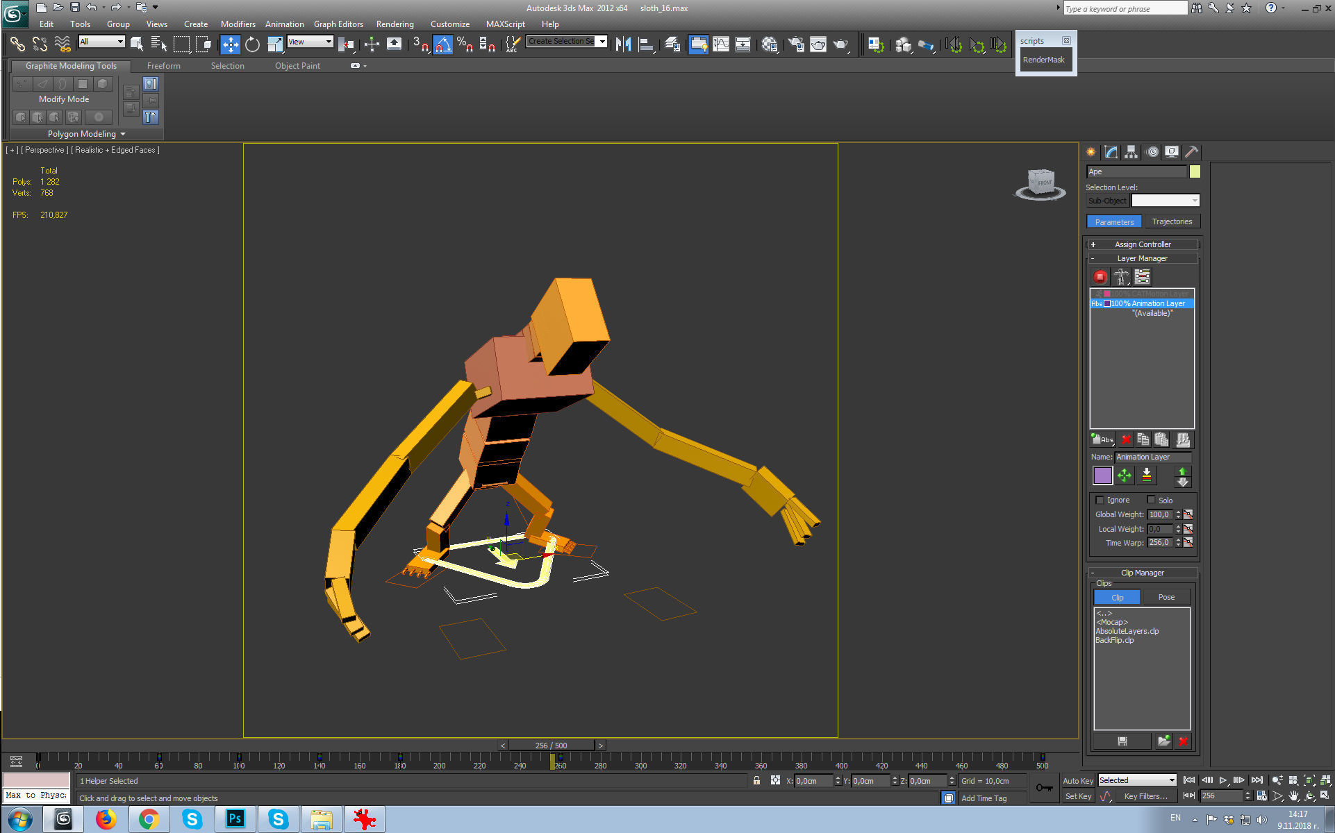 Sloth Low-poly 3D model_6