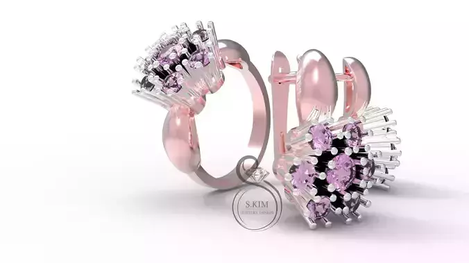 Ring ang earrings with removable heads 3D Print Model