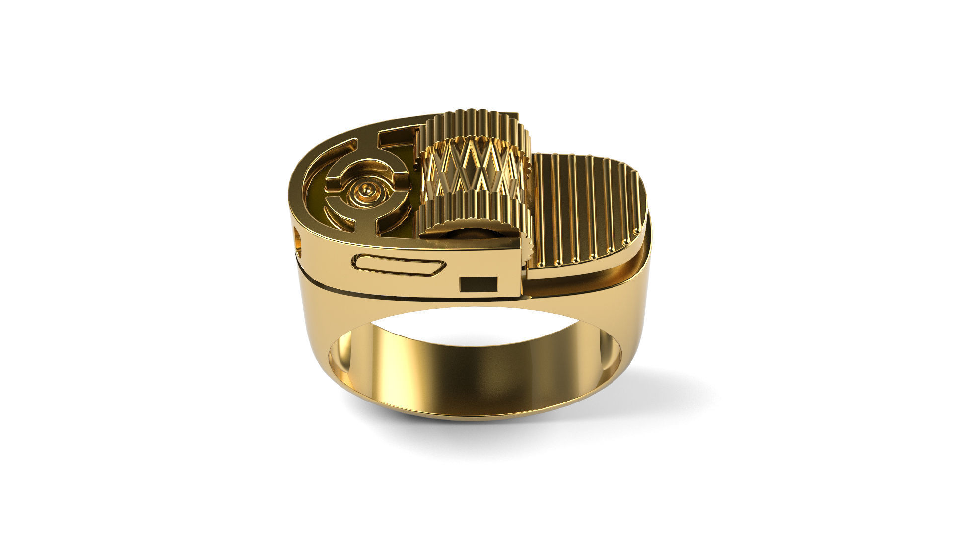 Lighter Men Ring 3D print model_1