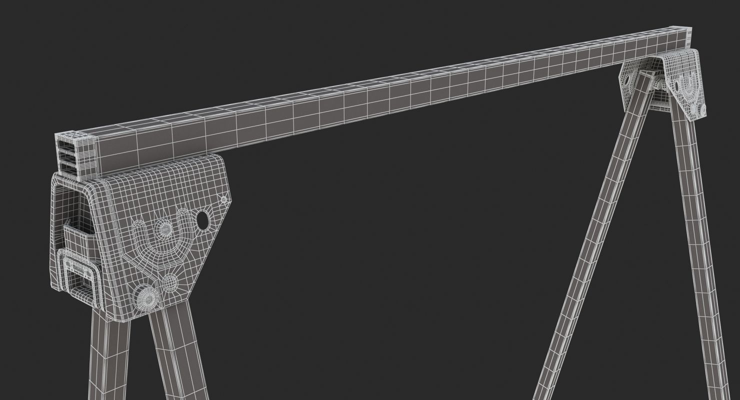 Metal Sawhorse 3D model_9