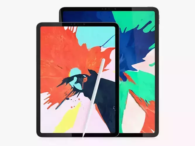  iPad Pro 2018 Collection 11 and 129 Inches and Pencil 3D model