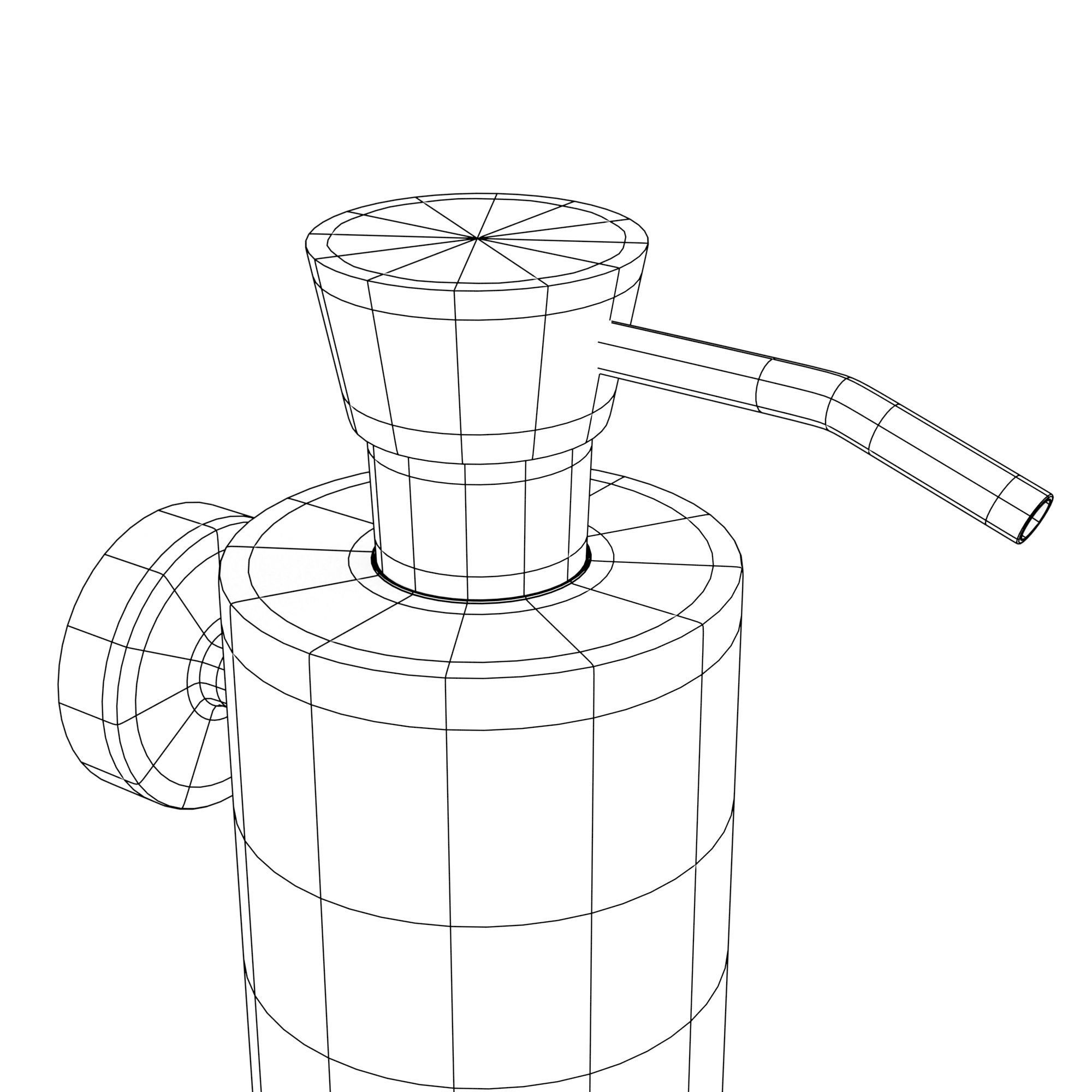 Soap dispenser for wall 3D model_3