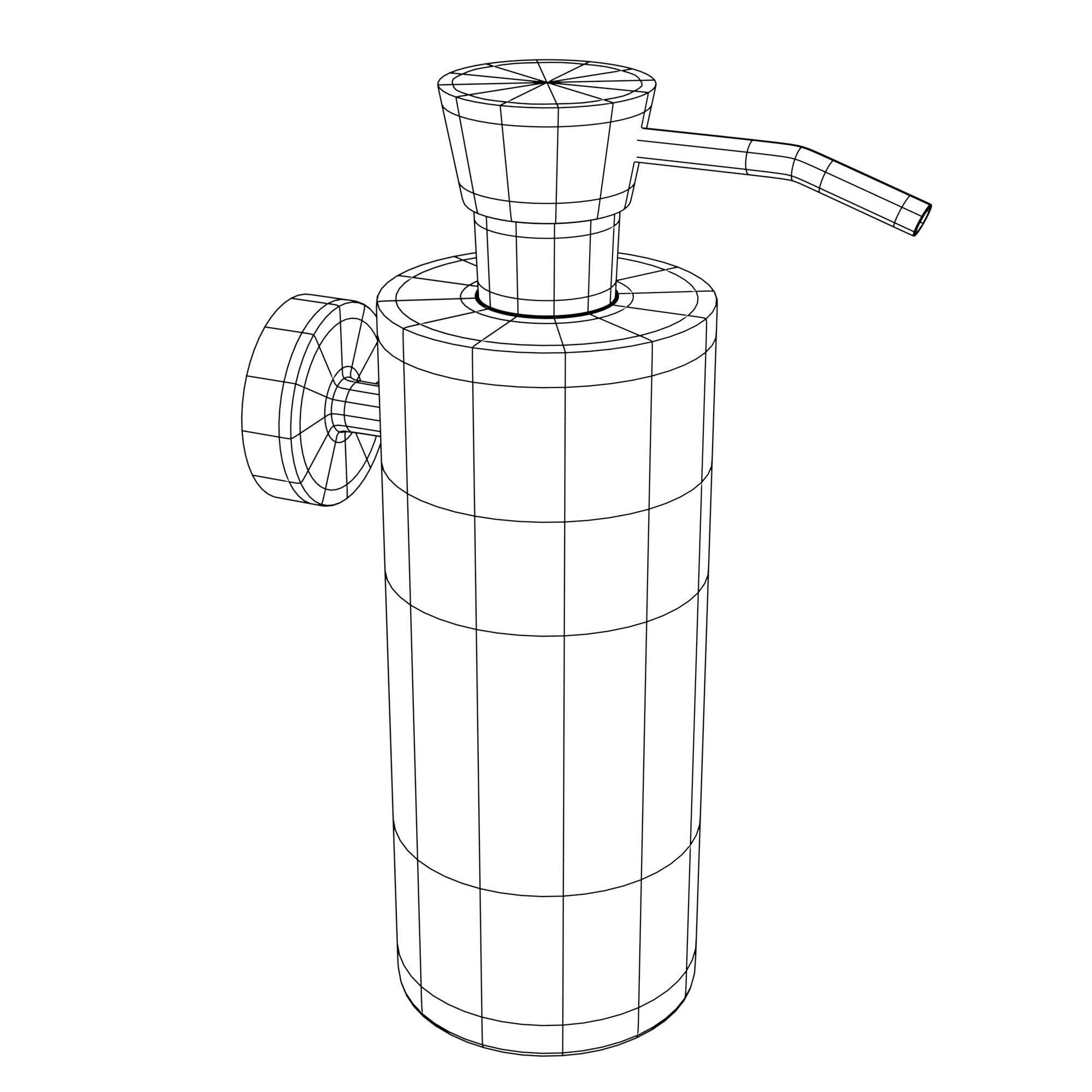 Soap dispenser for wall 3D model_2