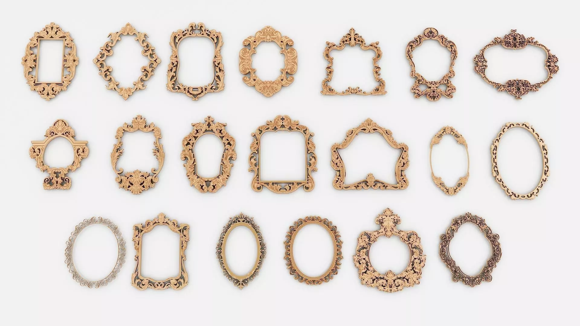 Frames for mirrors and paintings 20 pieces Set-1 3D model_0