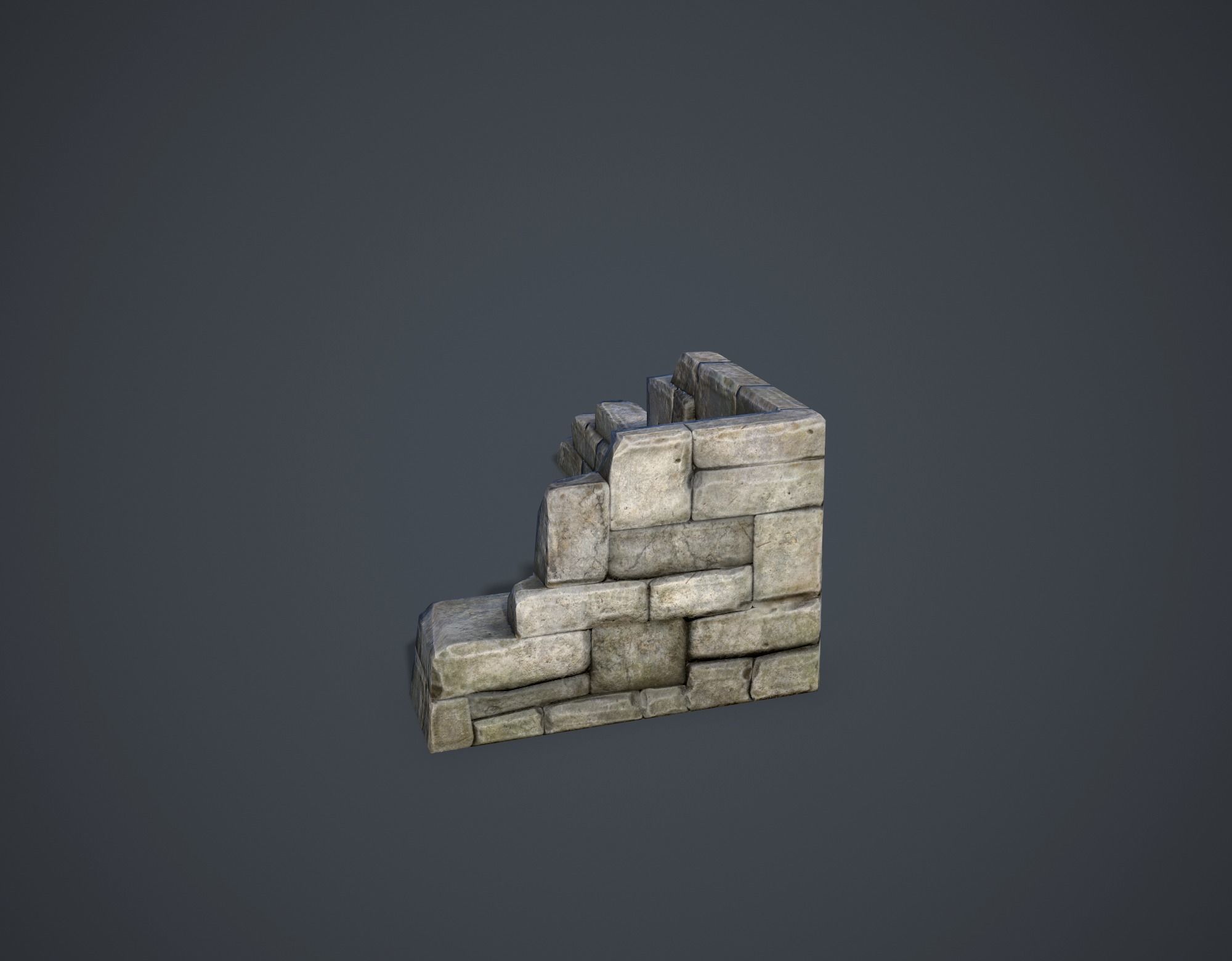 Ruins Low-poly 3D model_4