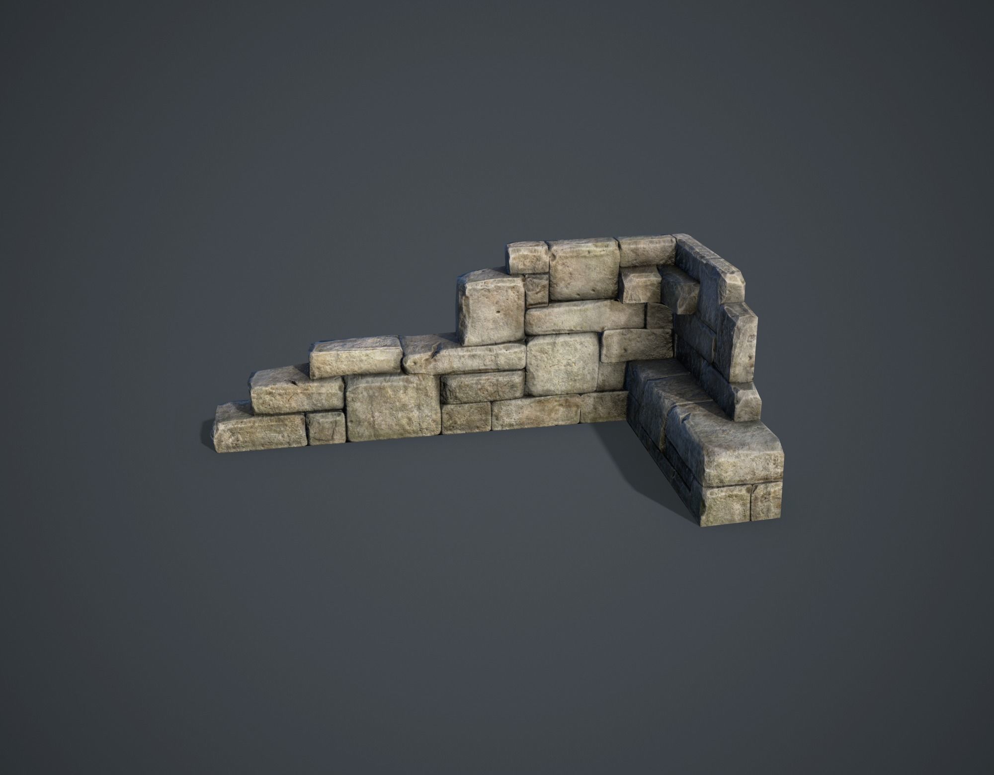 Ruins Low-poly 3D model_1