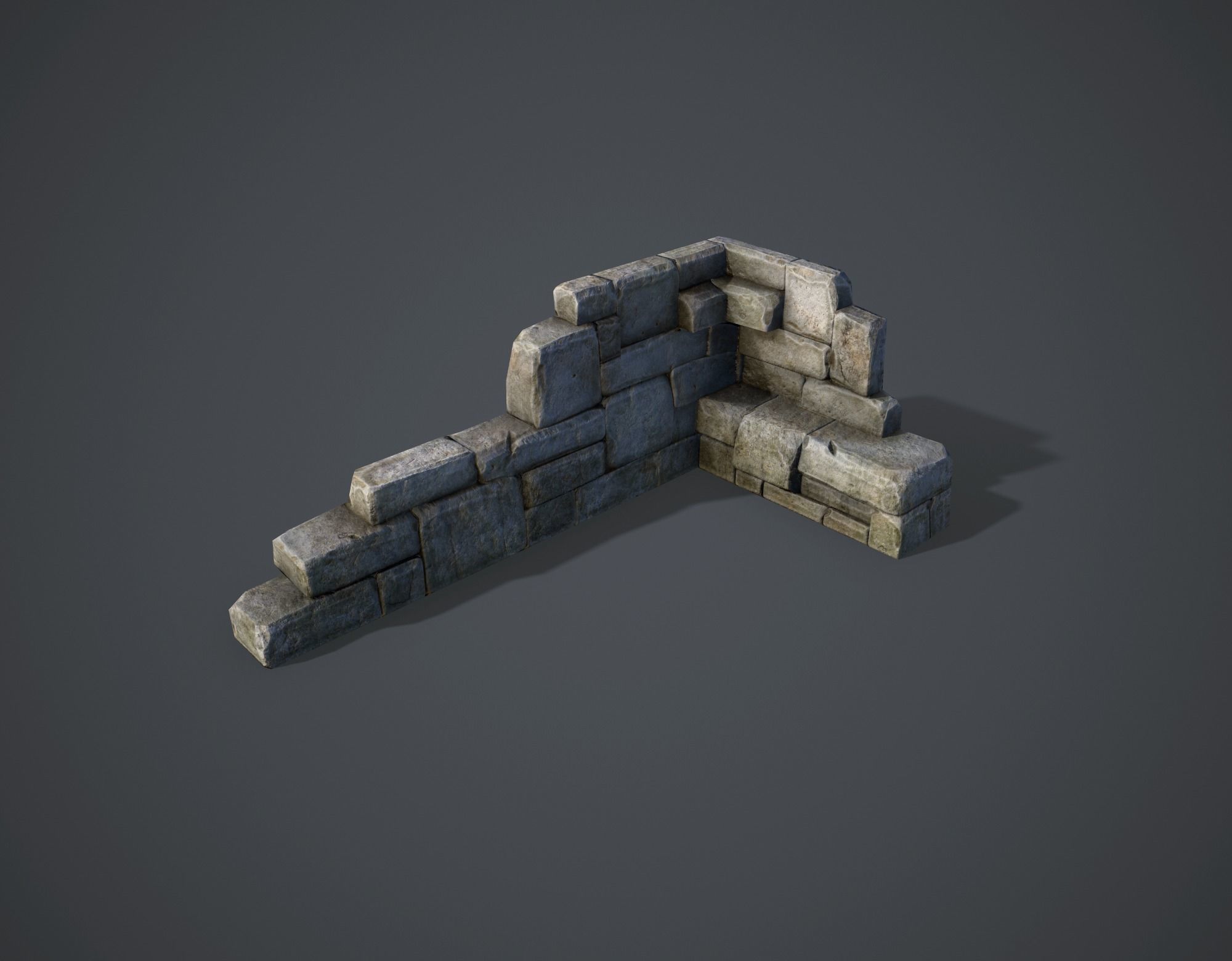 Ruins Low-poly 3D model_0