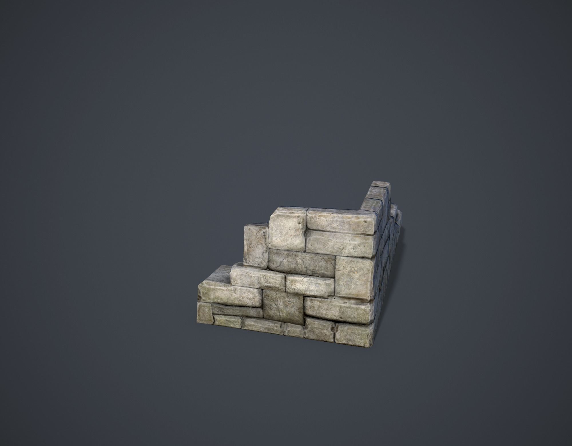 Ruins Low-poly 3D model_5