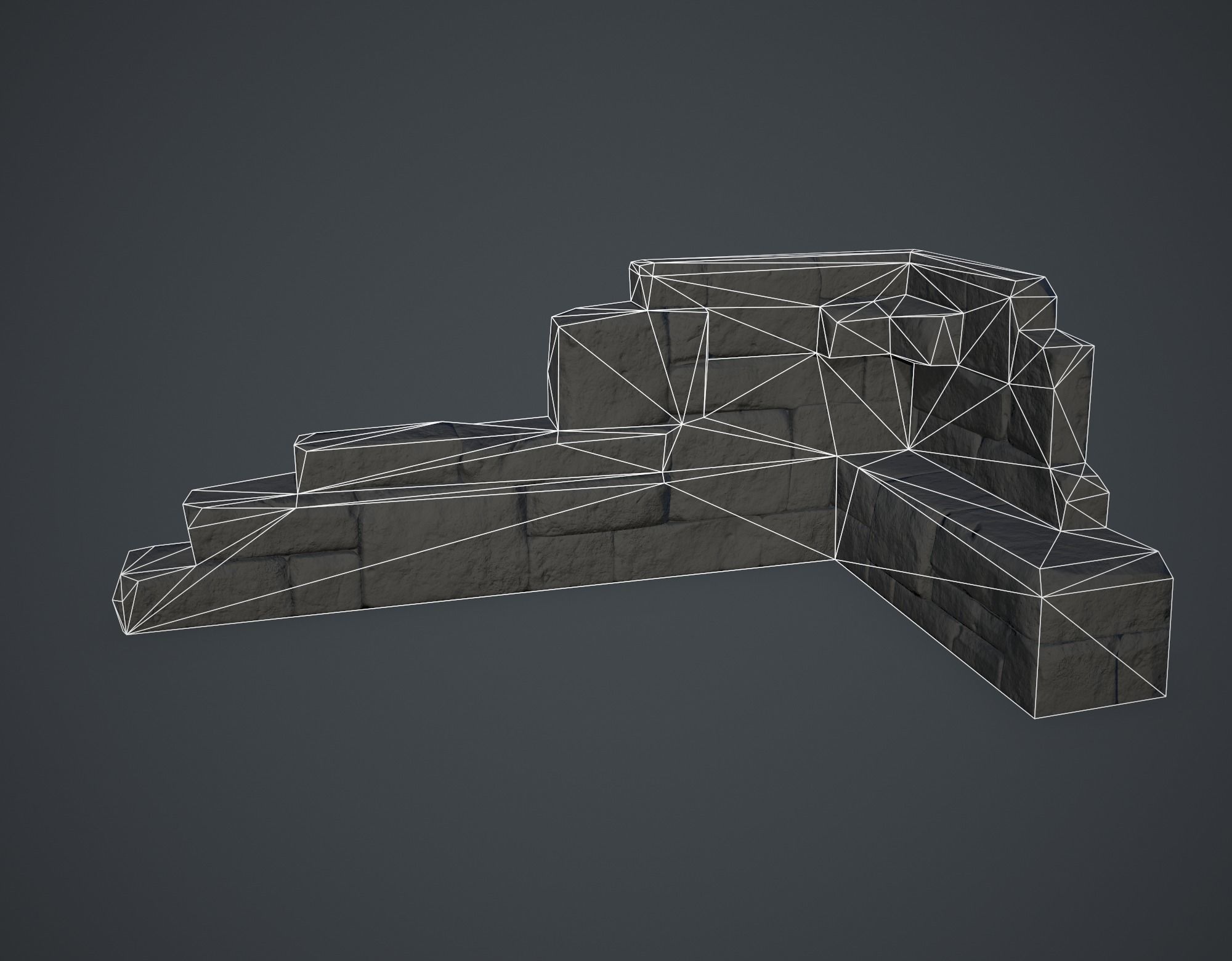 Ruins Low-poly 3D model_9