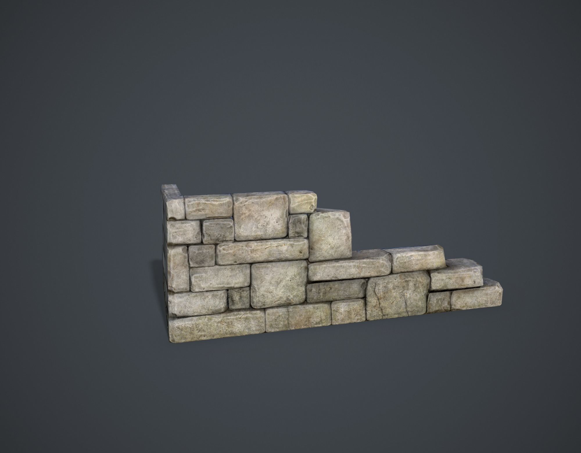 Ruins Low-poly 3D model_6