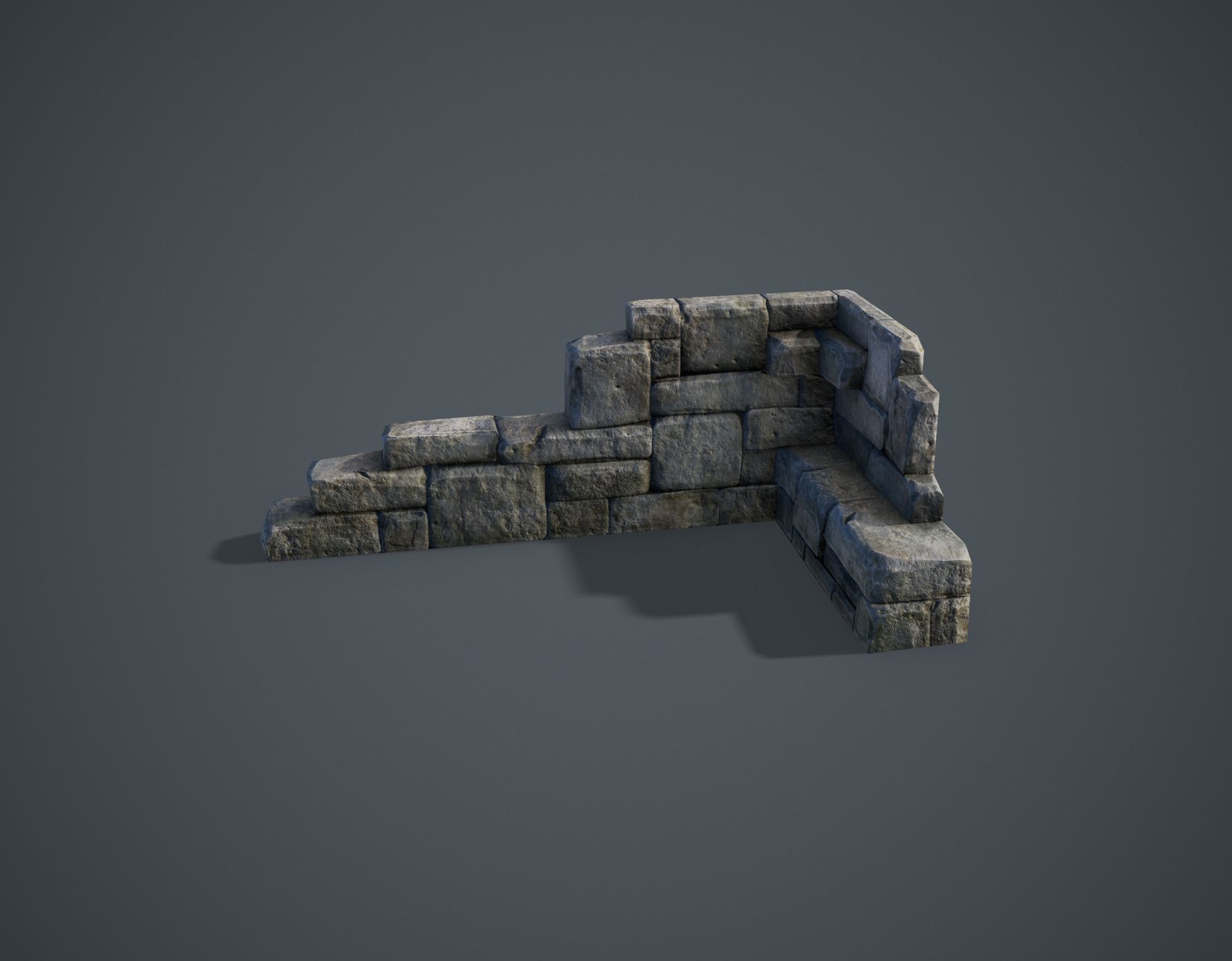 Ruins Low-poly 3D model_2