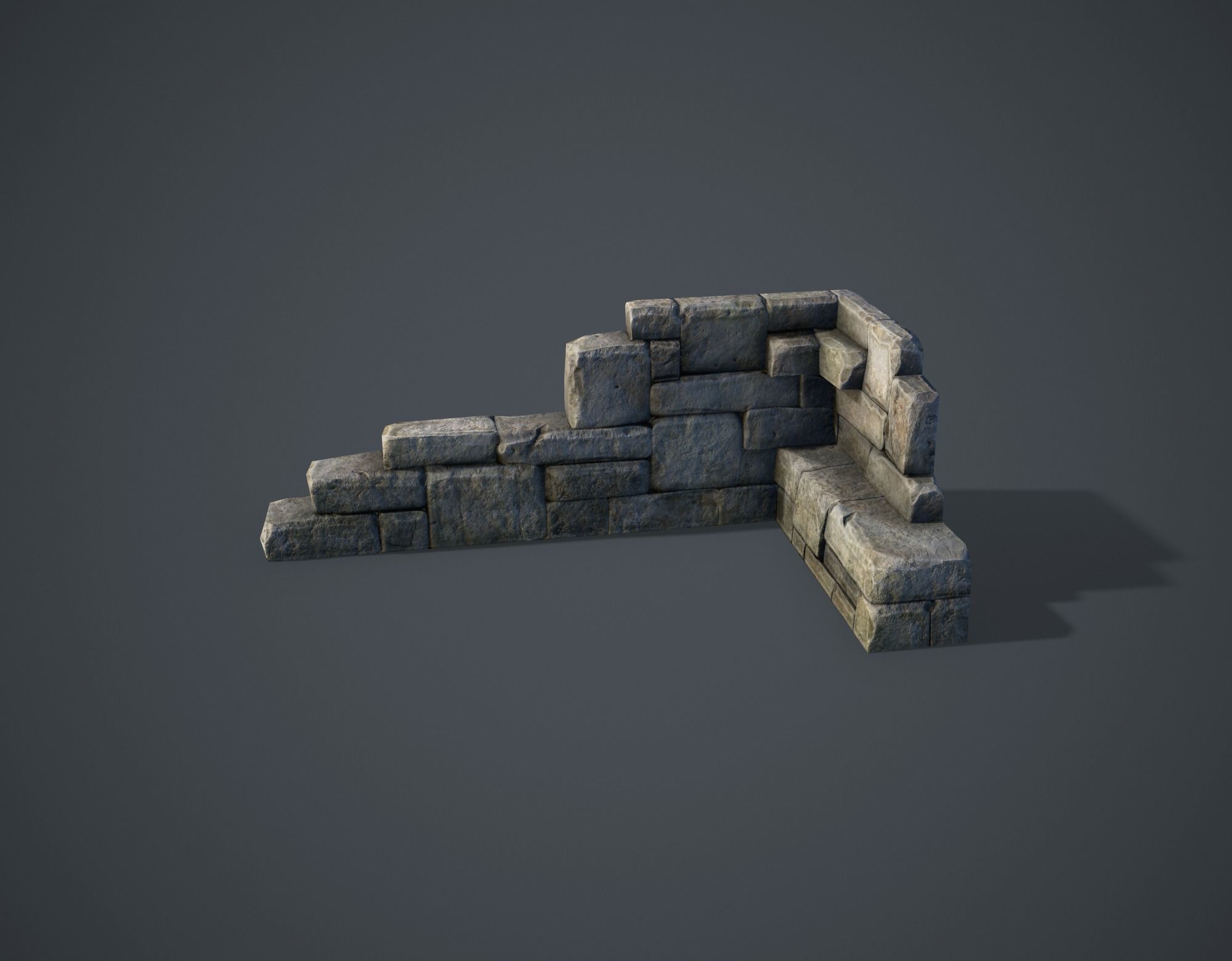Ruins Low-poly 3D model_3
