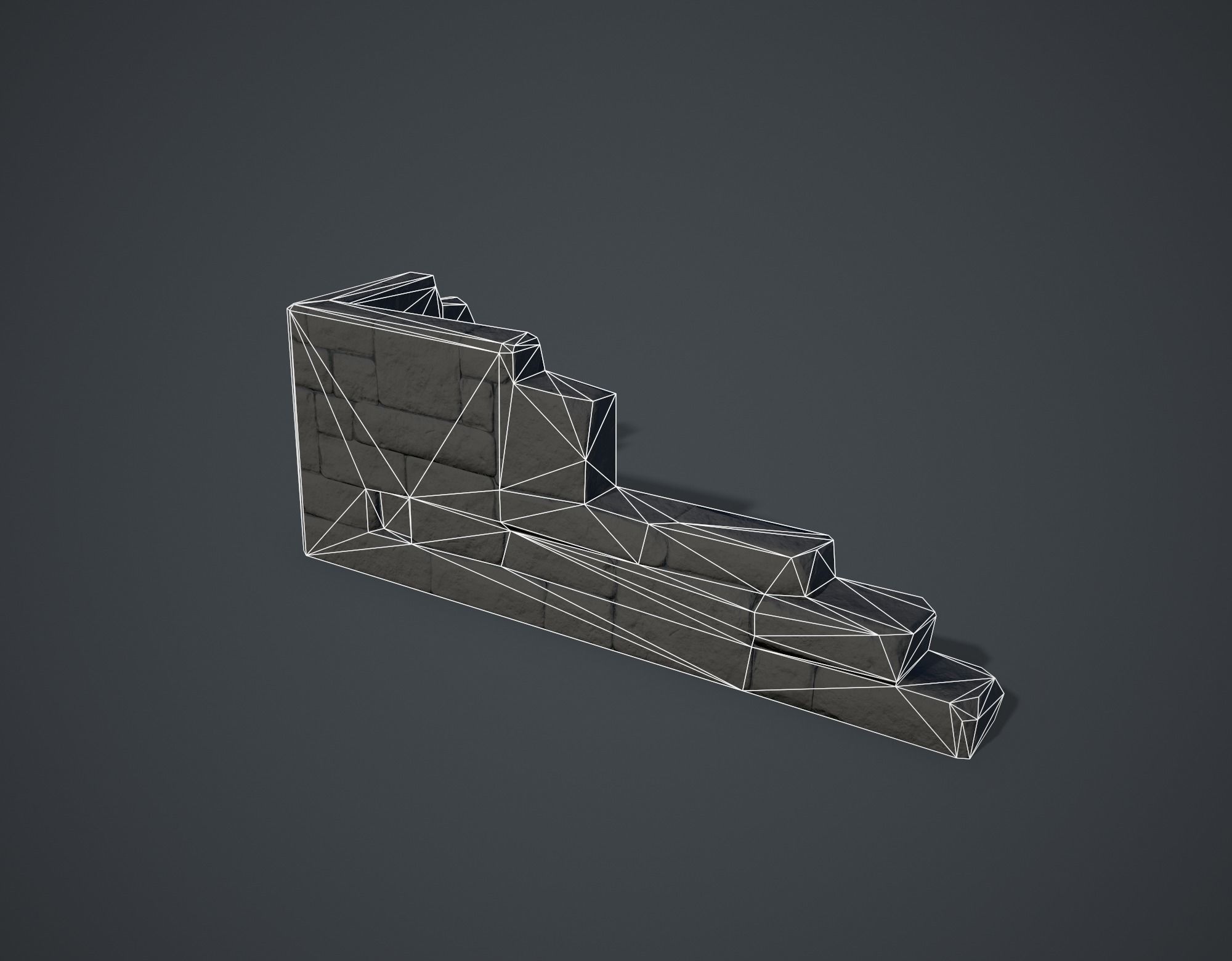 Ruins Low-poly 3D model_8