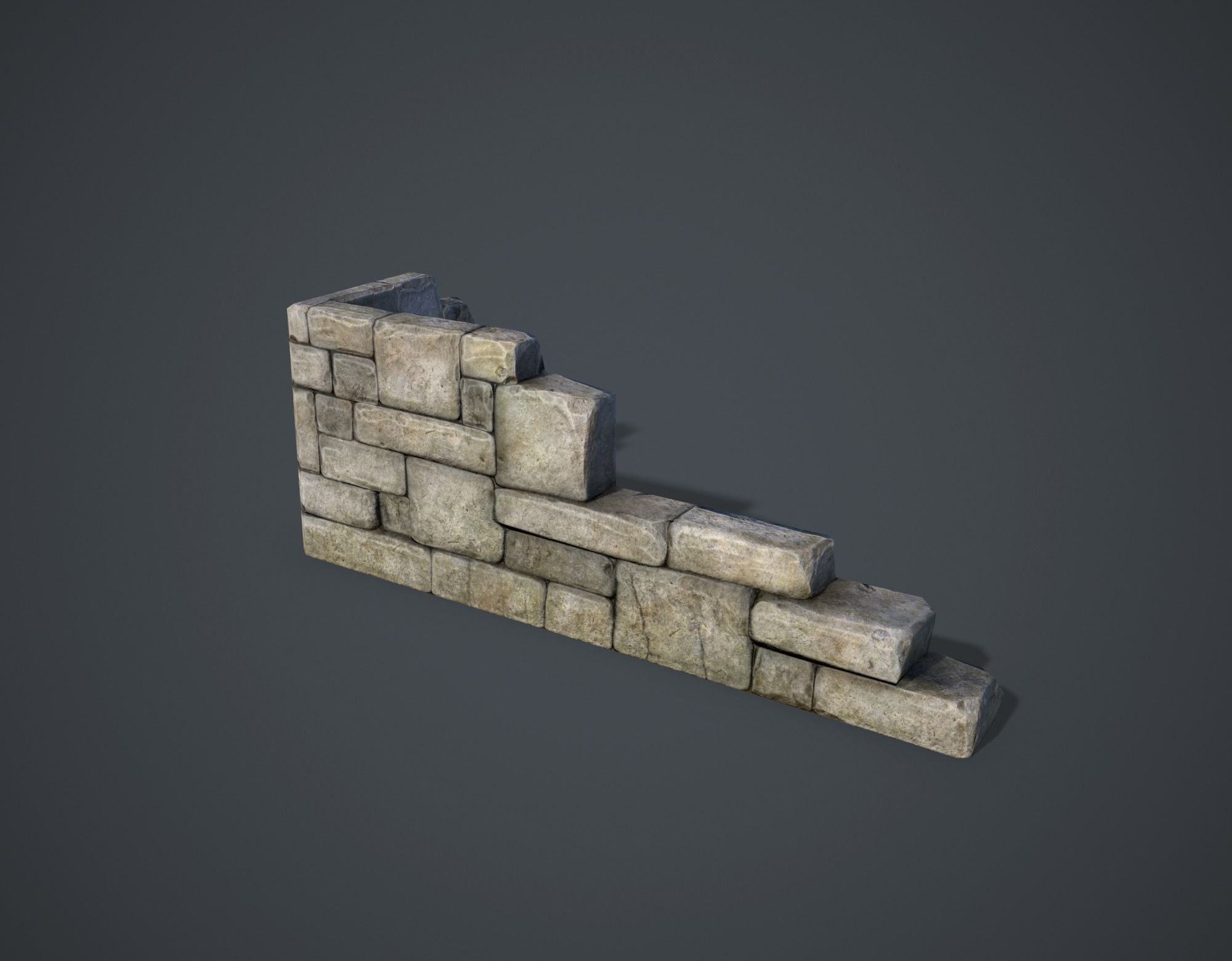 Ruins Low-poly 3D model_7