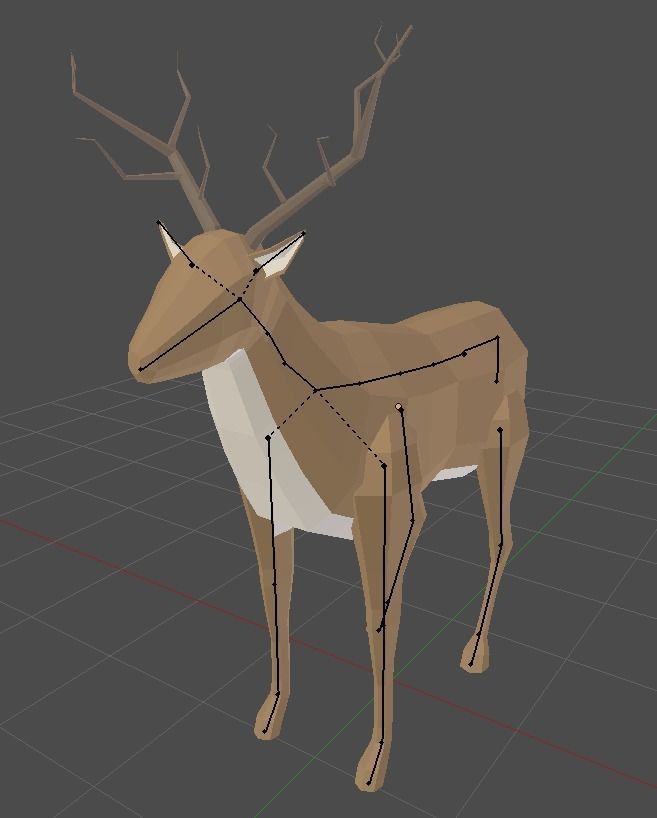 ANIMAL BUNDLE deer fox squirrel Low-poly 3D model_5