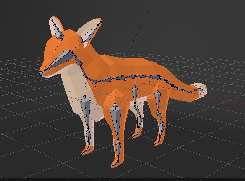 ANIMAL BUNDLE deer fox squirrel Low-poly 3D model_8