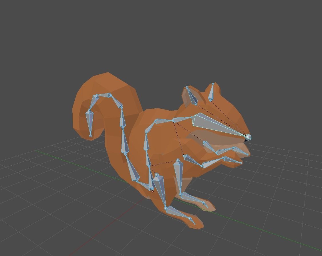 ANIMAL BUNDLE deer fox squirrel Low-poly 3D model_2