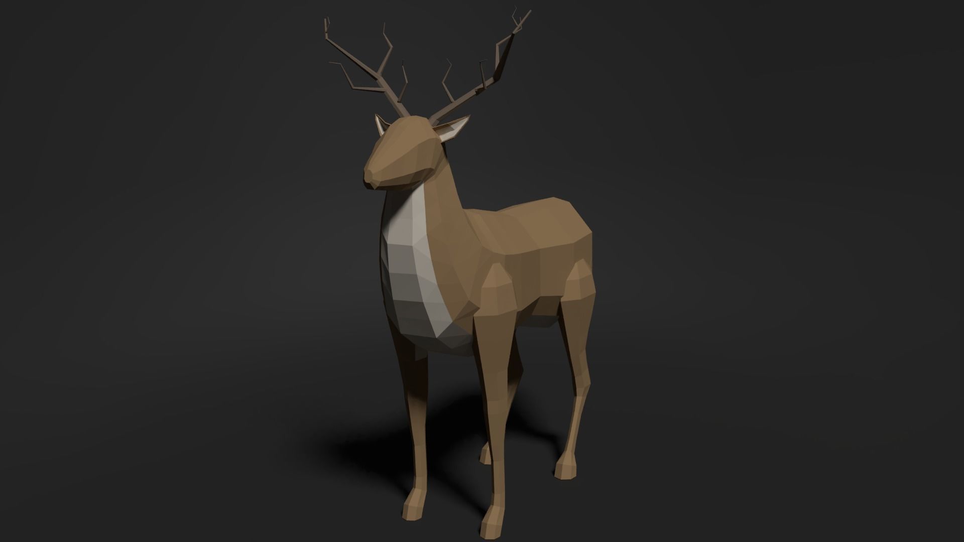 ANIMAL BUNDLE deer fox squirrel Low-poly 3D model_4
