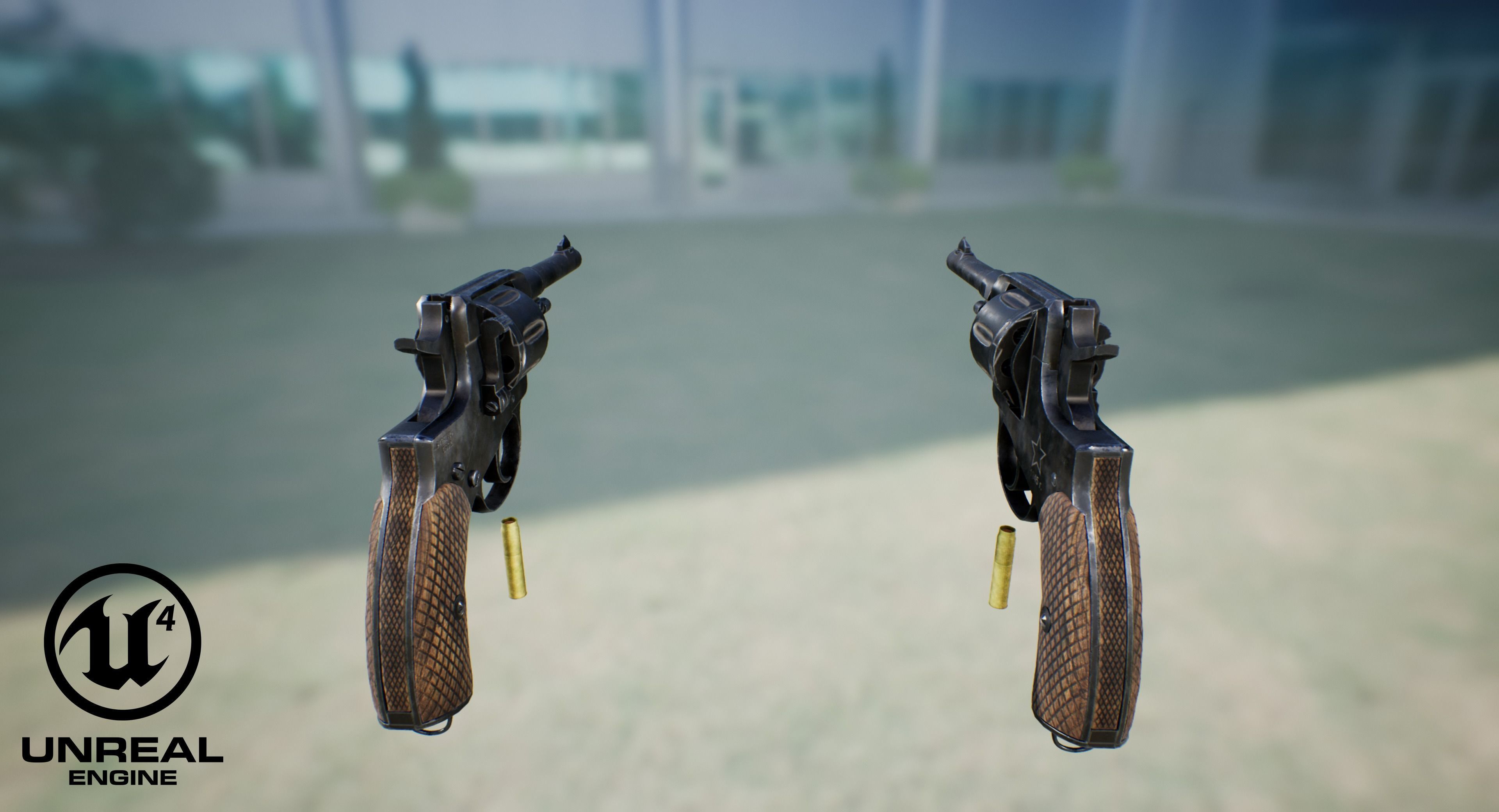 Soviet Russian Revolver Nagant PBR Low-poly 3D model_8