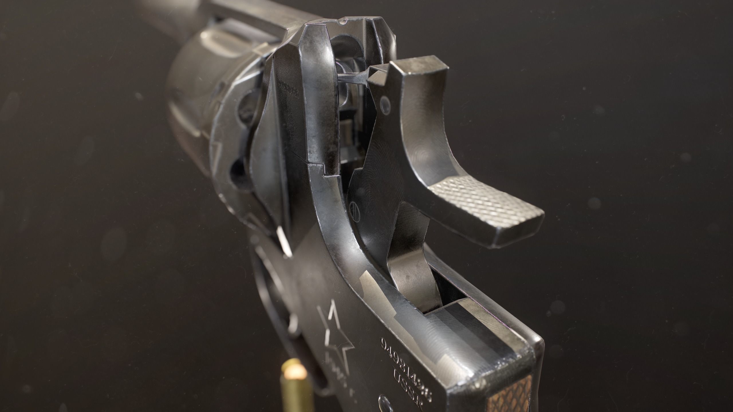 Soviet Russian Revolver Nagant PBR Low-poly 3D model_3