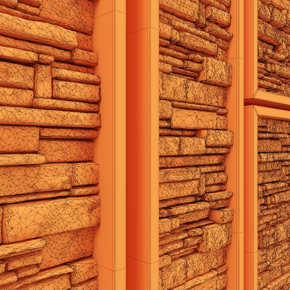 Panel brick decor 3D model_6