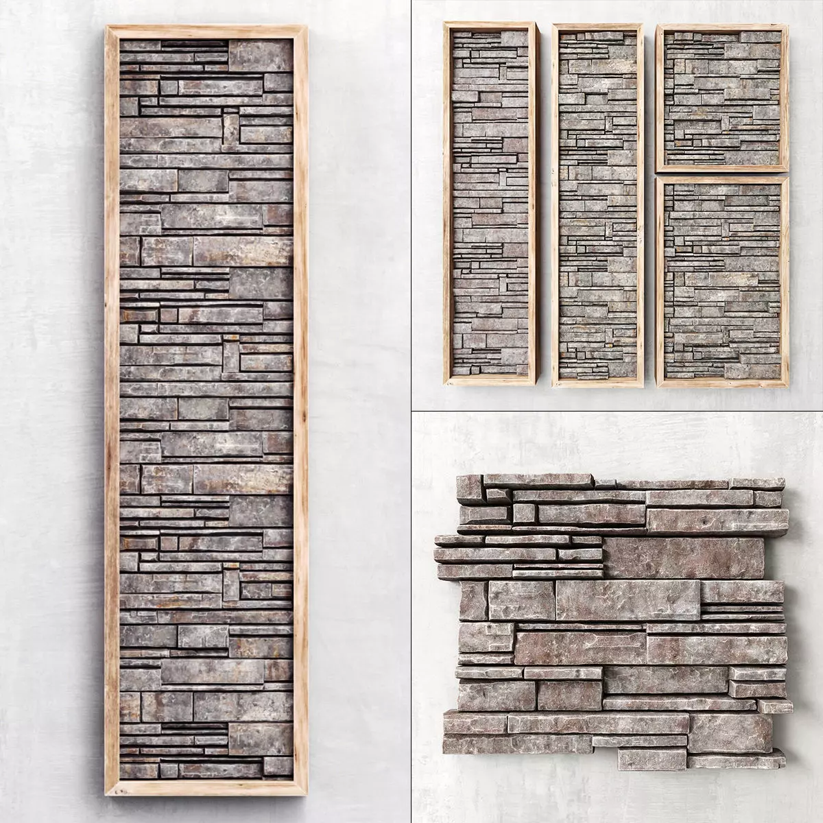 Panel brick decor 3D model_0