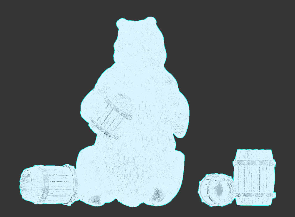 bear honey brown grizzly bees 3D print model_2