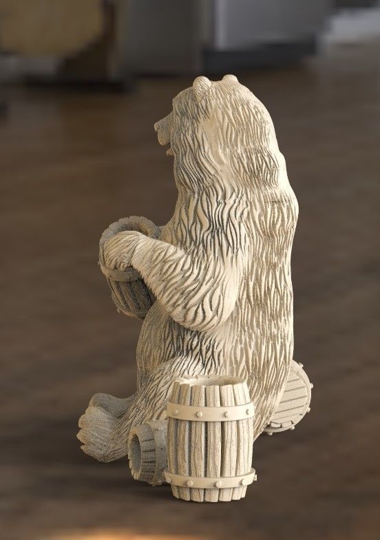 bear honey brown grizzly bees 3D print model_5