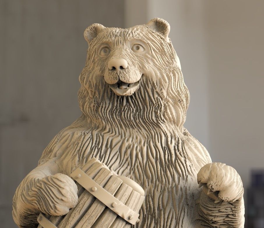 bear honey brown grizzly bees 3D print model_7