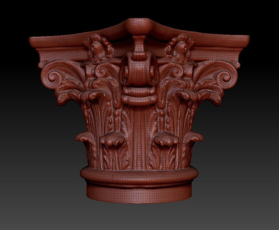 Corinthian capitel 3D model_3