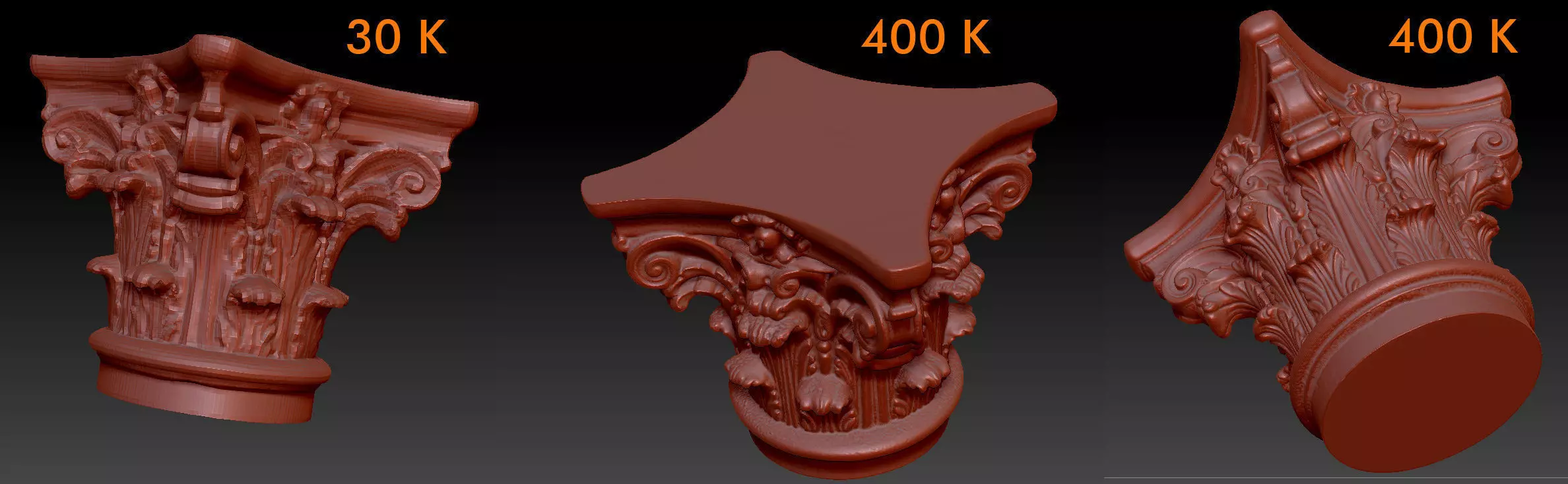 Corinthian capitel 3D model_0