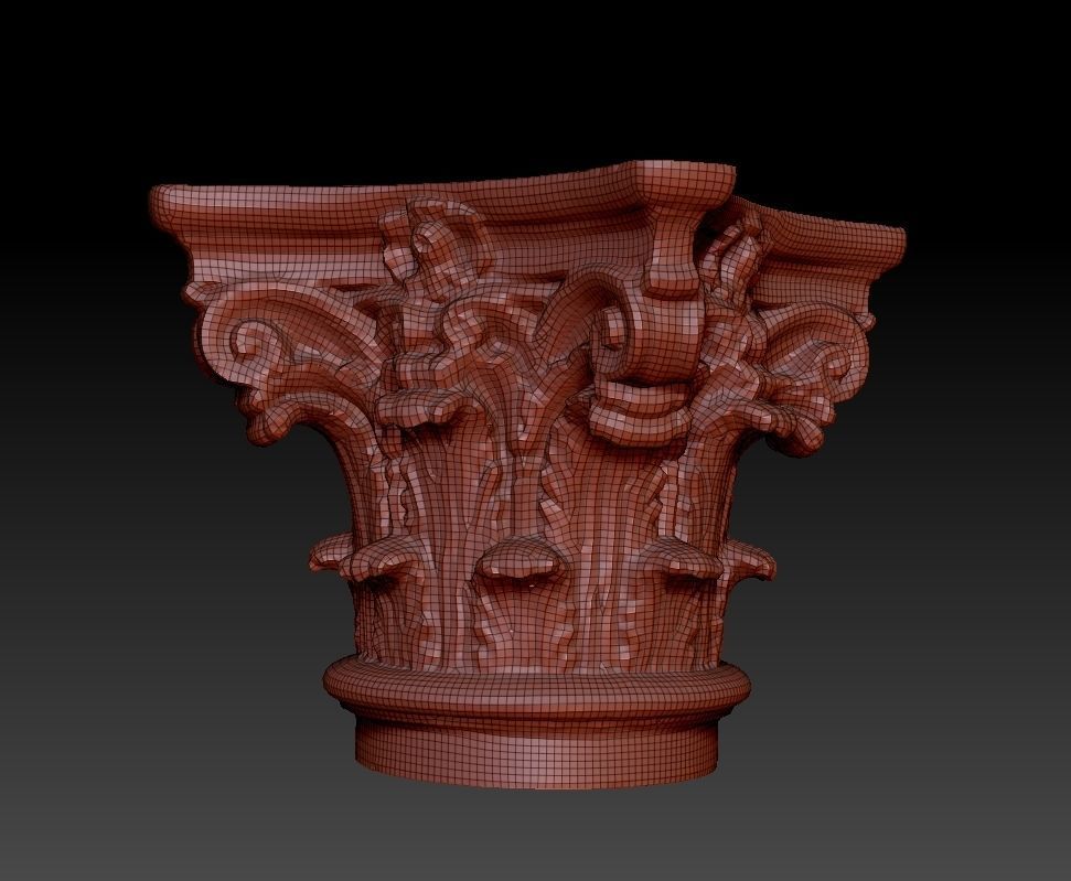Corinthian capitel 3D model_4