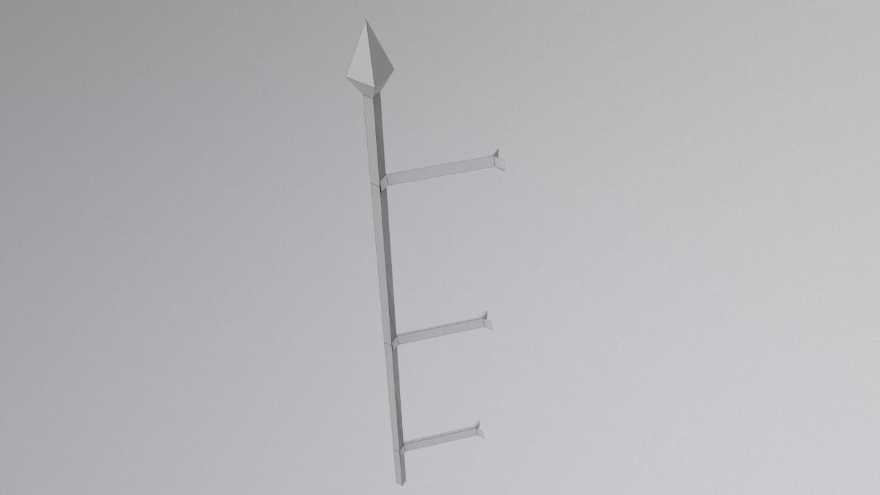 Metal Fence Low-poly 3D model_4