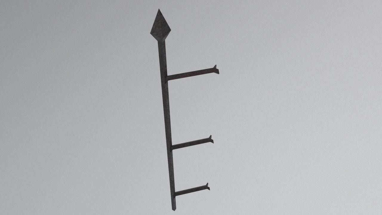 Metal Fence Low-poly 3D model_3