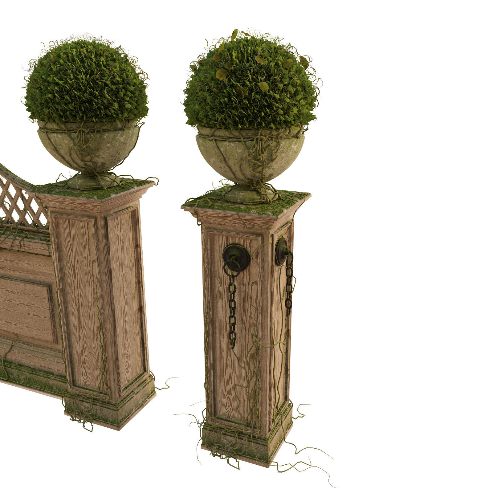 Pergola for the park 3D model_5