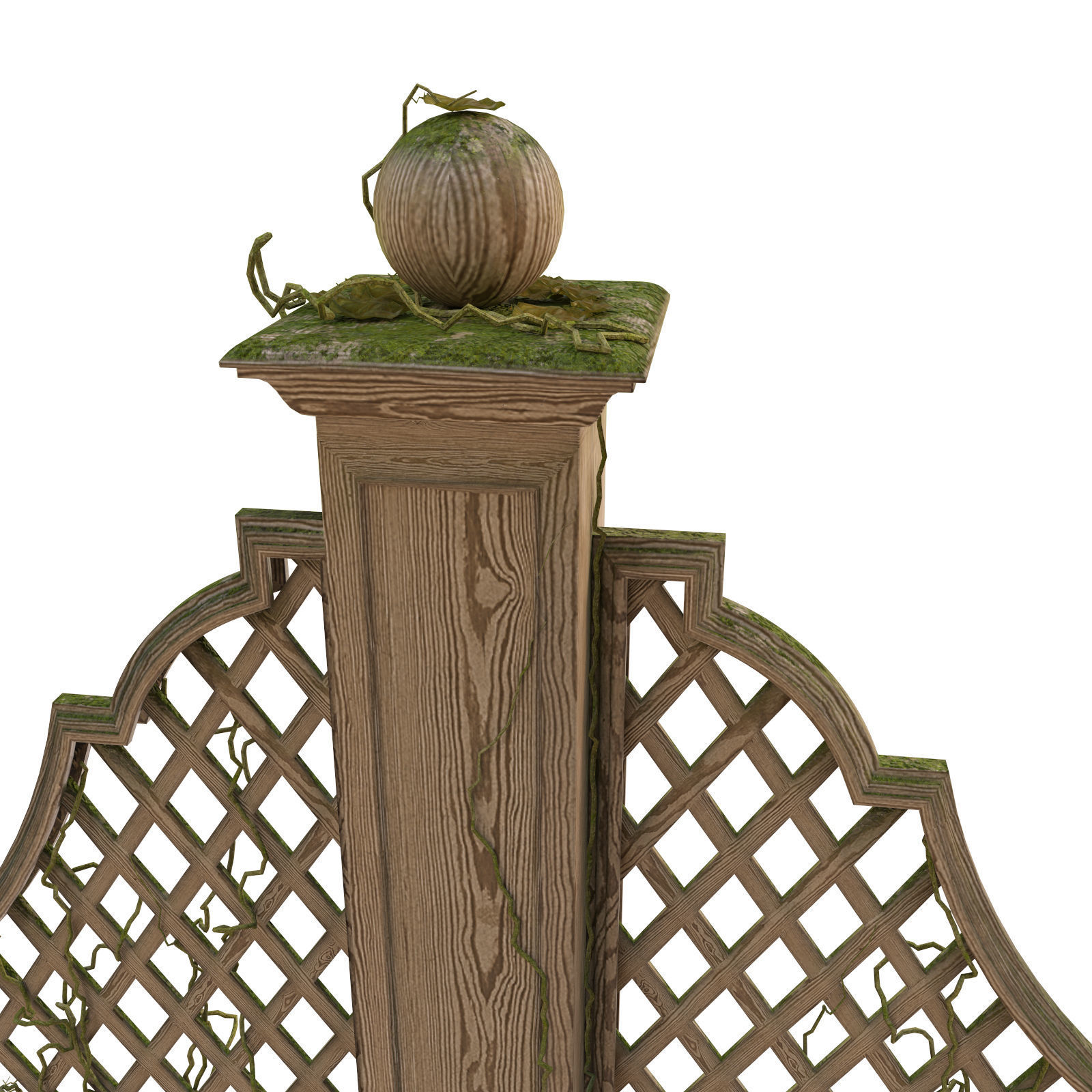 Pergola for the park 3D model_8