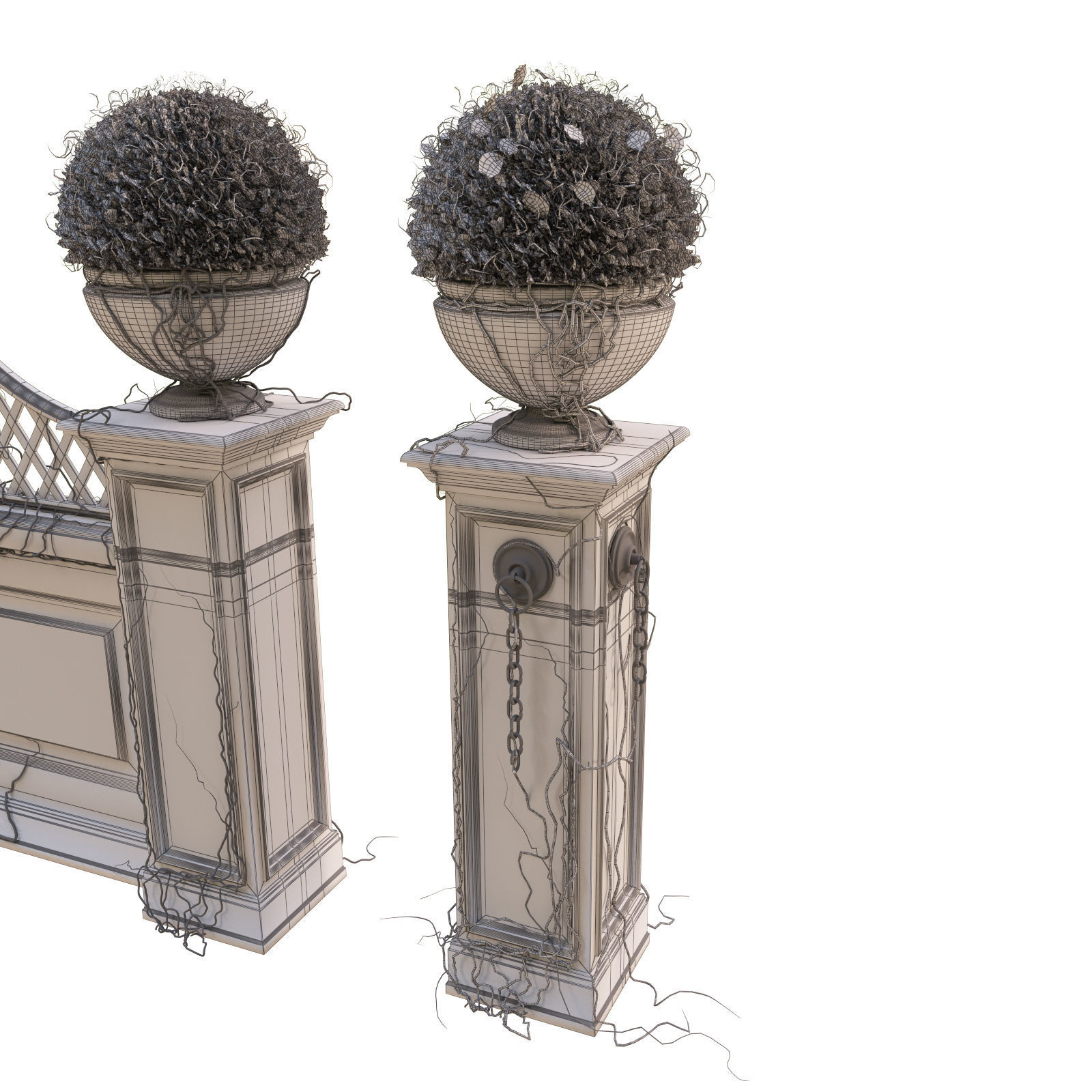 Pergola for the park 3D model_17