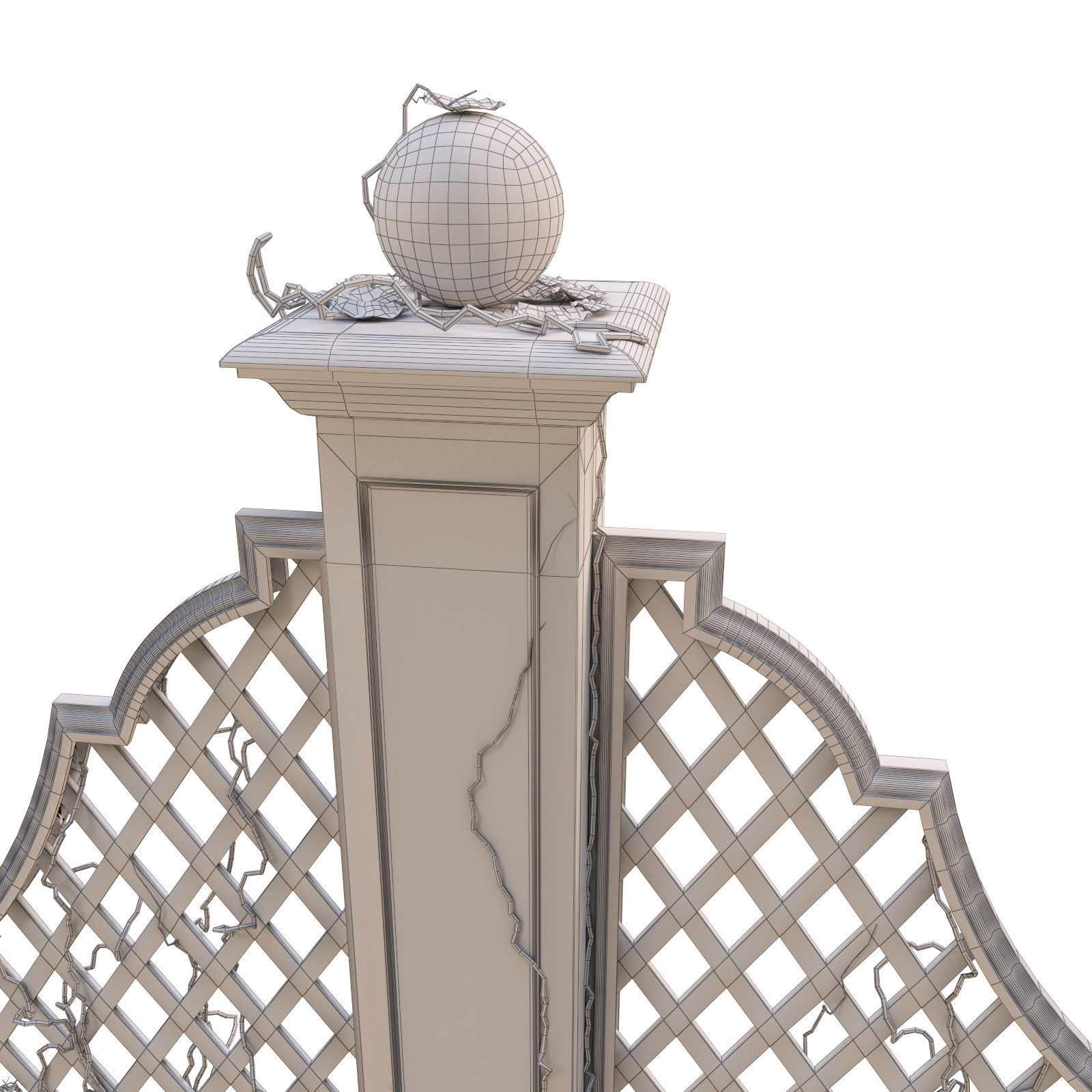 Pergola for the park 3D model_14