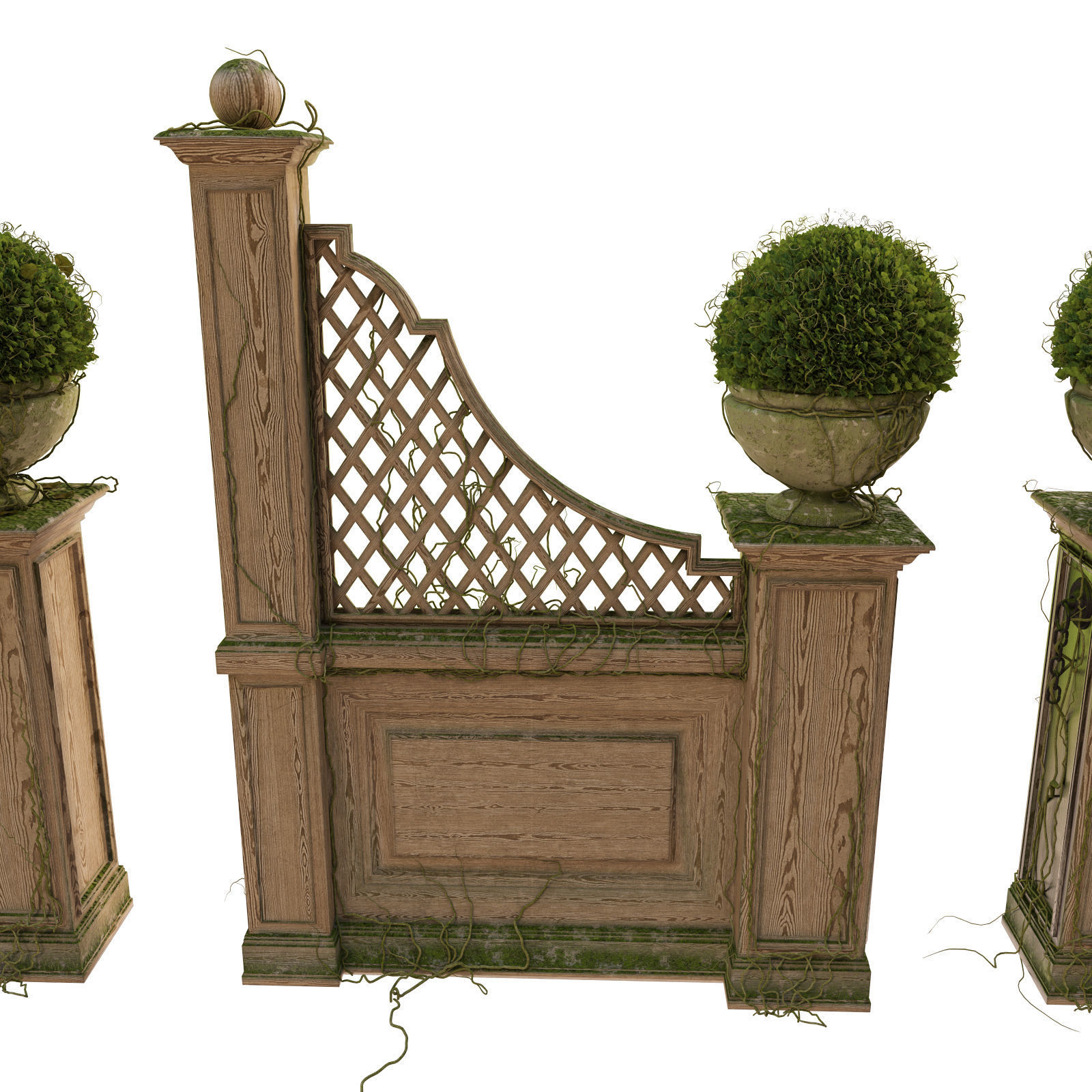 Pergola for the park 3D model_4